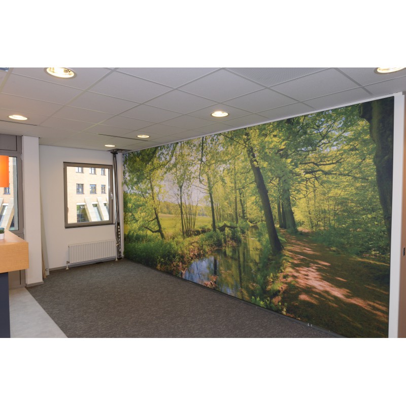 fotowand bosbeek in kantine 