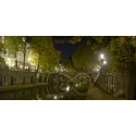 Fotowand fotobehang muurposter Oude Gracht Utrecht avond