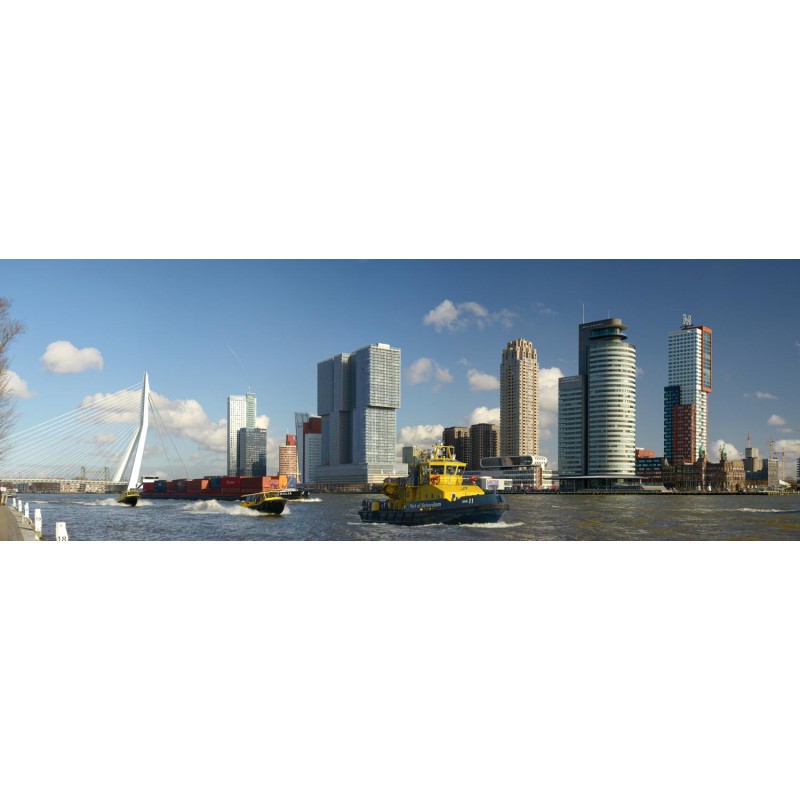 fotowand Rotterdam Skyline en Kop van Zuid. fotobehang, muurposter, gerard veerling fotowandenshop.nl