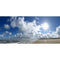 prachtig fotobehang of fotowand van wolkenlucht boven het strand van Vlieland