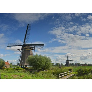 Fotowand, fotobehang, muurposter van molens langs de Rotte bij Rotterdam Fotowand, fotobehang, muurposter van molens langs de Rotte bij Rotterdam