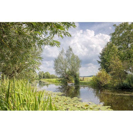 Fotowand fotobehang riviertje de Vlist. Nostalgisch Hollands landschap aan de muur. Fotowandenshop.nl