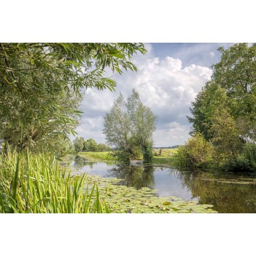 Fotowand fotobehang riviertje de Vlist. Nostalgisch Hollands landschap aan de muur. Fotowandenshop.nl