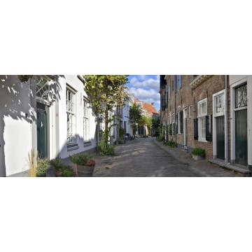 Fotowand of fotobehang van historische binnenstad van Amersfoort. Panoramafoto Muurhuizen Fotowand of fotobehang van historische binnenstad van Amersfoort. Panoramafoto Muurhuizen